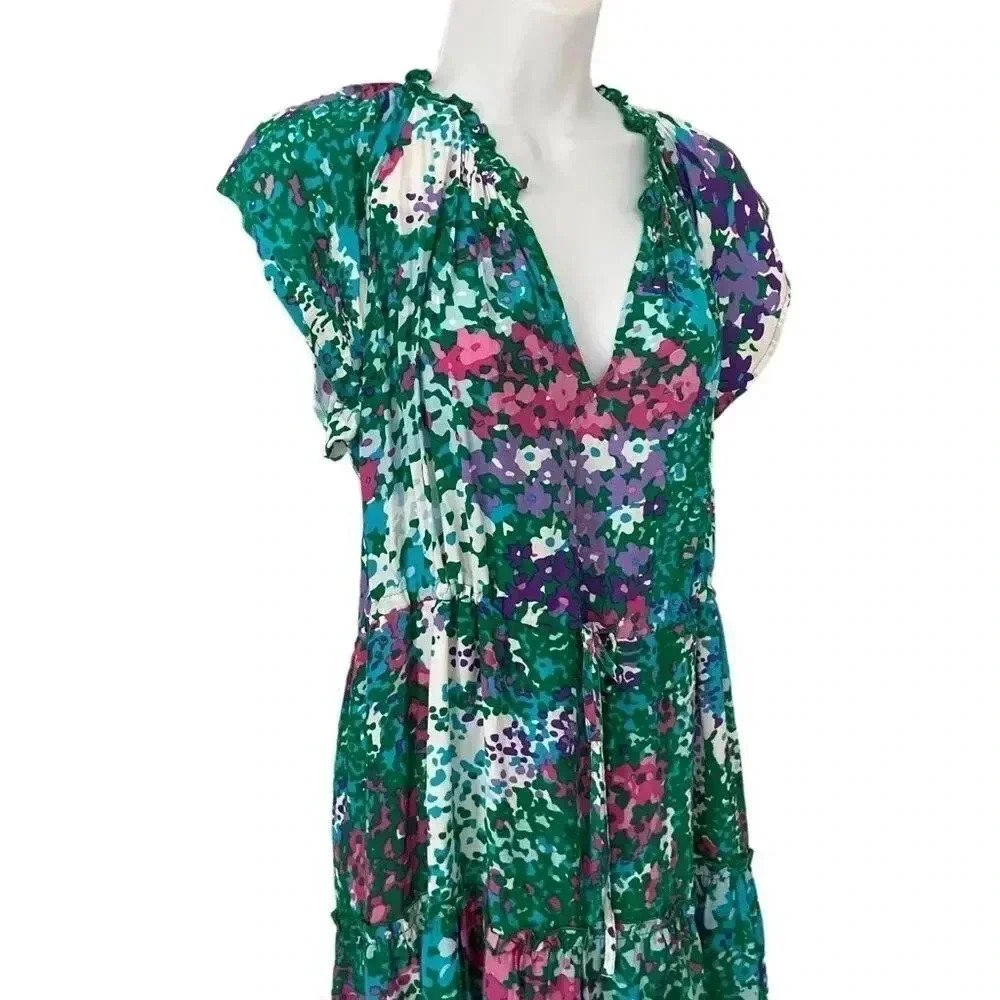 NWT Rails Juni Floral Tiered Midi Dress Gardenia Flower size Small - Picture 5 of 13